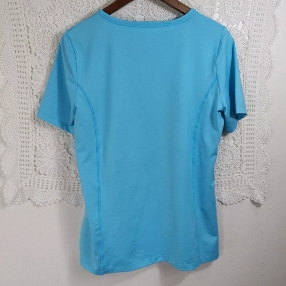Champion Shirt Womens Medium Blue Workout Gym Tee Short Sleeve Active Running - Picture 5 of 8